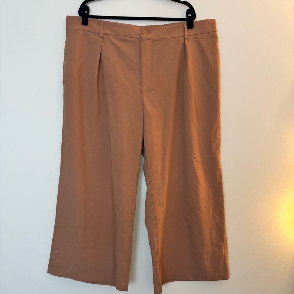 SOLD - Amazon Women’s Brown Wide-legged High-waisted Trousers Suit Pants Size 4X